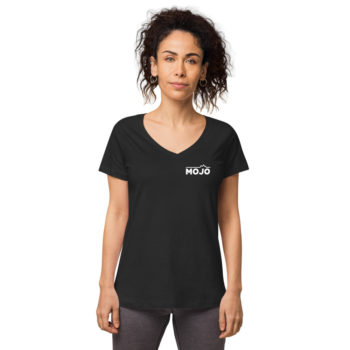 Women’s fitted v-neck t-shirt - Mtn Logo Back